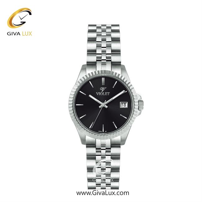 ساعت مچی اورجینال زنانه ویولت VIOLET نقره ای | نقره ای| مشکی| کد رفرنس 0558 | 0573